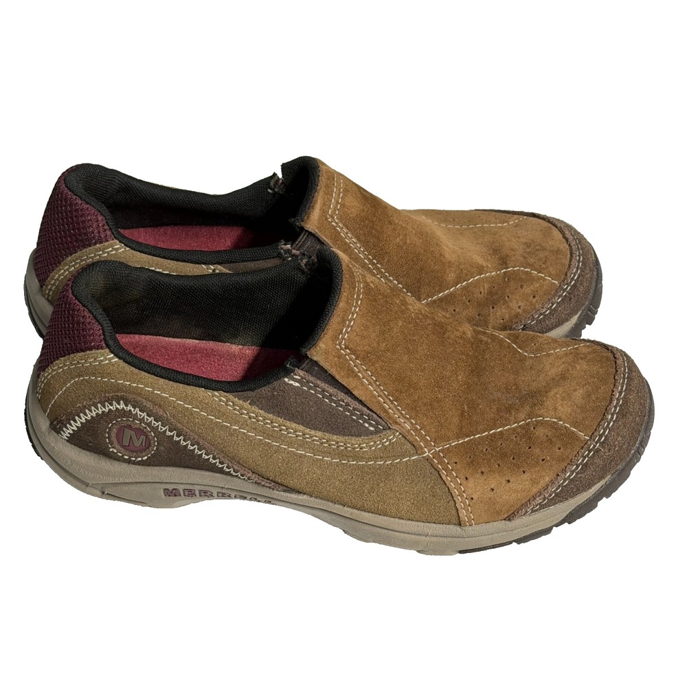 Merrell Kamori Moc Loafers Women's 5.5 Brown Suede Leather Slip On